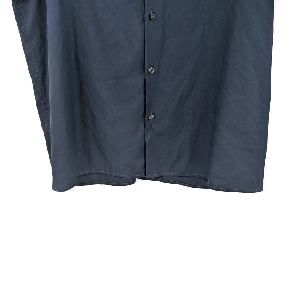 Perry Ellis Button Up Shirt Short Sleeve Stretch Navy Red Trim XL Retro Dad - Picture 6 of 6